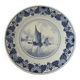 Decorative plate in blue Delft pottery