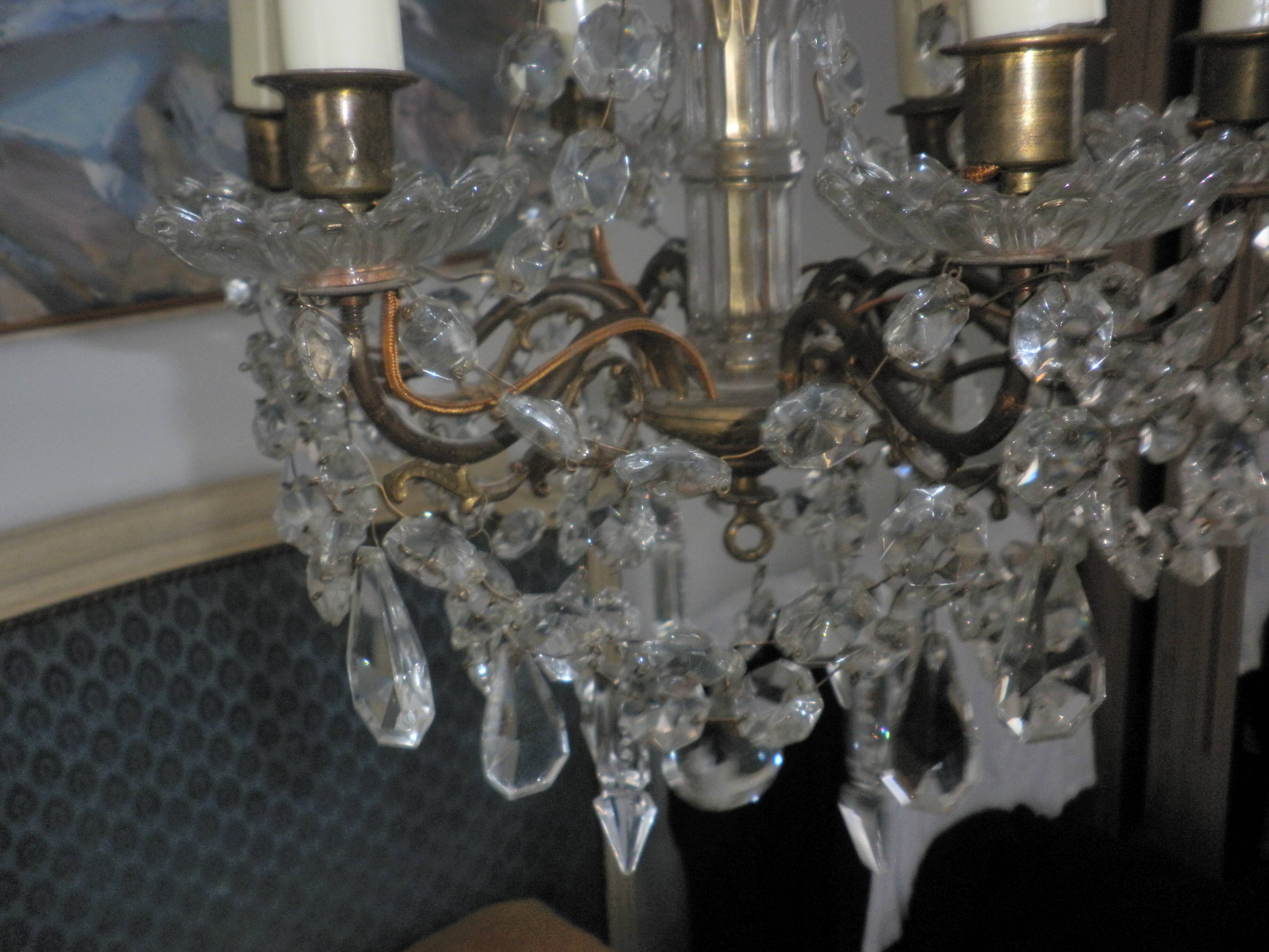 Antique Louis XVI chandelier with pendants