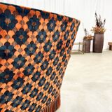 "Maximalist" 3-Seater Sofa 70s – Carved Velvet & Feathers