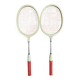 Vintage Badminton Racket Pair GEGE Plastic + Metal Child 70's #