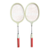 Vintage Badminton Racket Pair GEGE Plastic + Metal Child 70's #