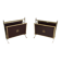 Pair of mahogany and brass magazine racks. Maison Jansen