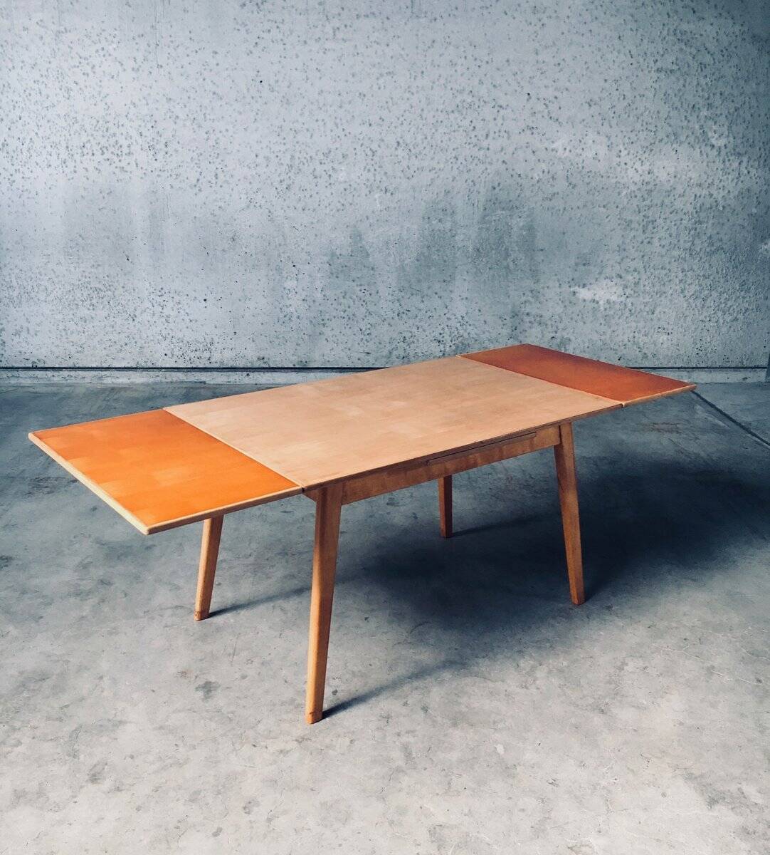MCM Dutch Design Extendable Dining Table attributed to Cor Alons for Gouda Den Boer, 1950s