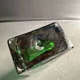 Rectangular vase in green sommerso glass