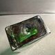 Vase rectangulaire en verre sommerso vert