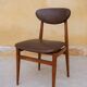 Set of 6 vintage wood and leatherette chairs