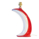 Italian lamp base, iridescent red and white ceramic, vintage 1960.