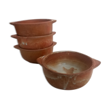 Set de 4 bols grès artisanal années 60