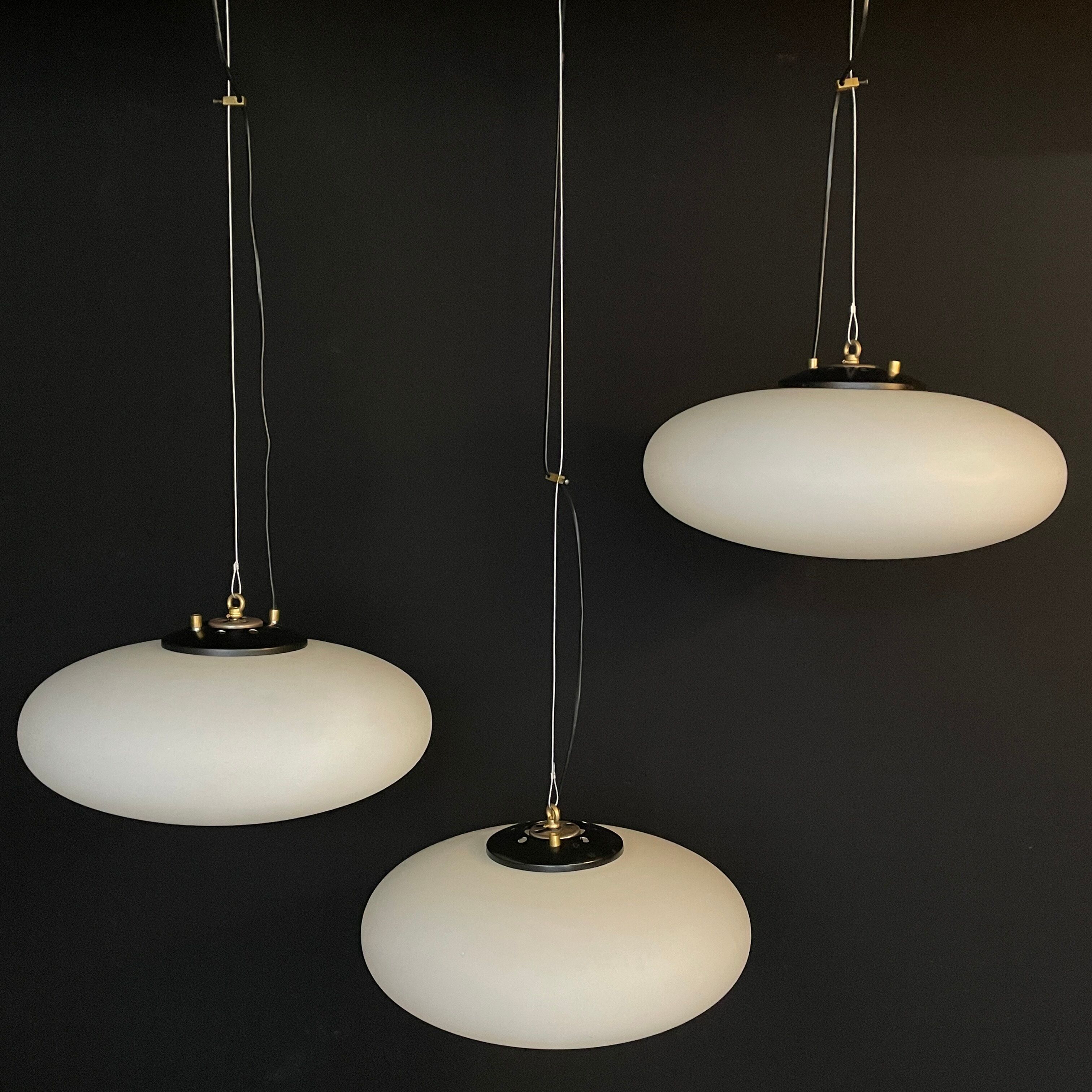 Opaline hanging lamp 1960