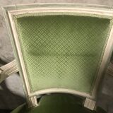 Pair of louis XVI green armchairs