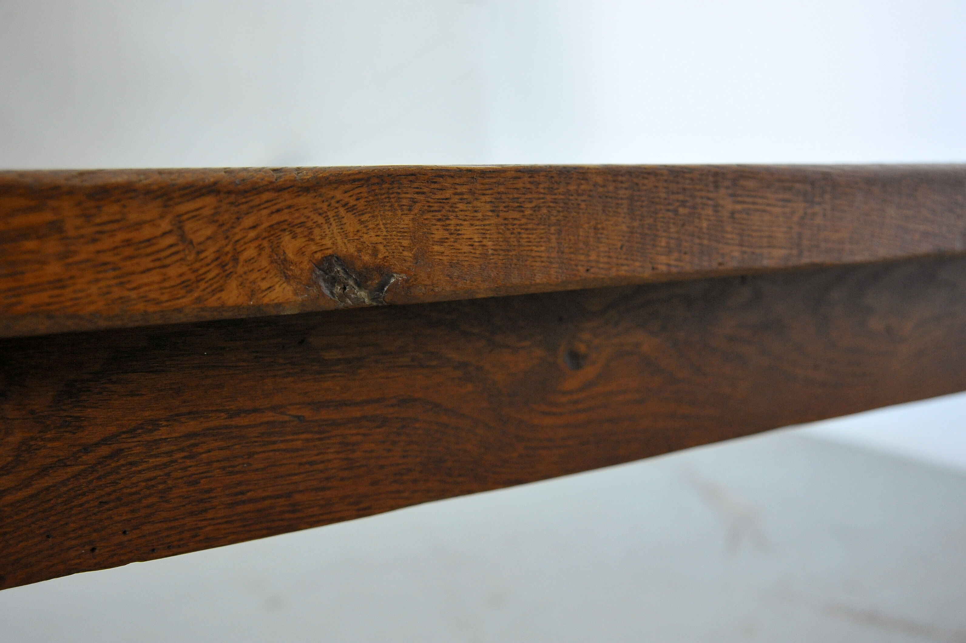 Minimalist bench made of solid chestnut wood - 50s