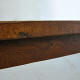Minimalist bench made of solid chestnut wood - 50s