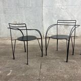 Set of 4 silver moon armchairs by Pascal Mourgue for Fermob