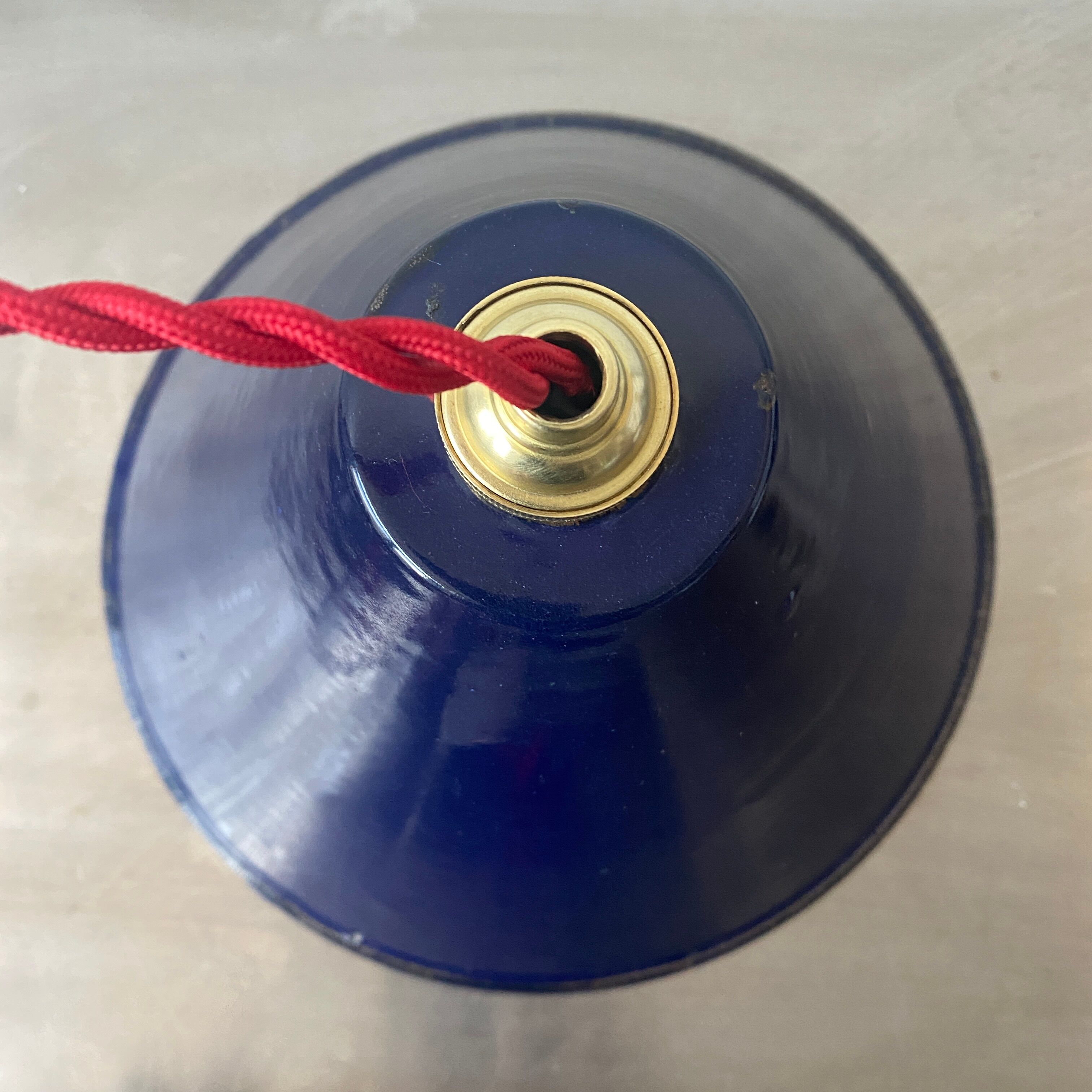 Lot 2 industrial suspensions blue emaillees 20 cm