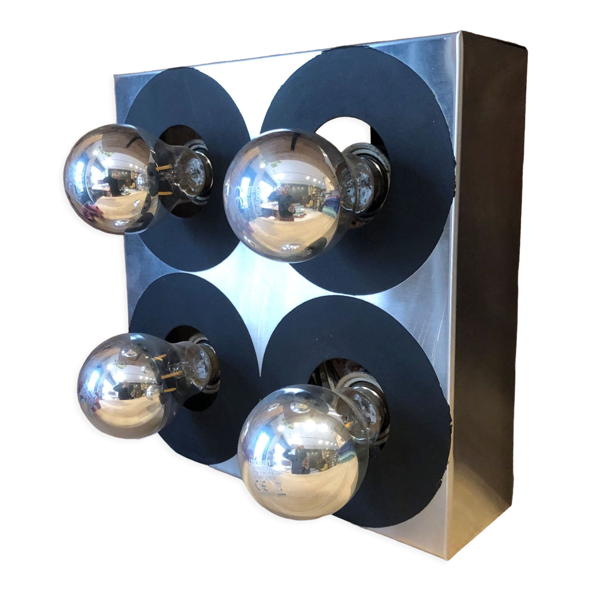 Wall lamp 4 metal bulbs from the 70s