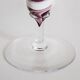 Artistic candlestick in white and purple glass, mid-20th century.