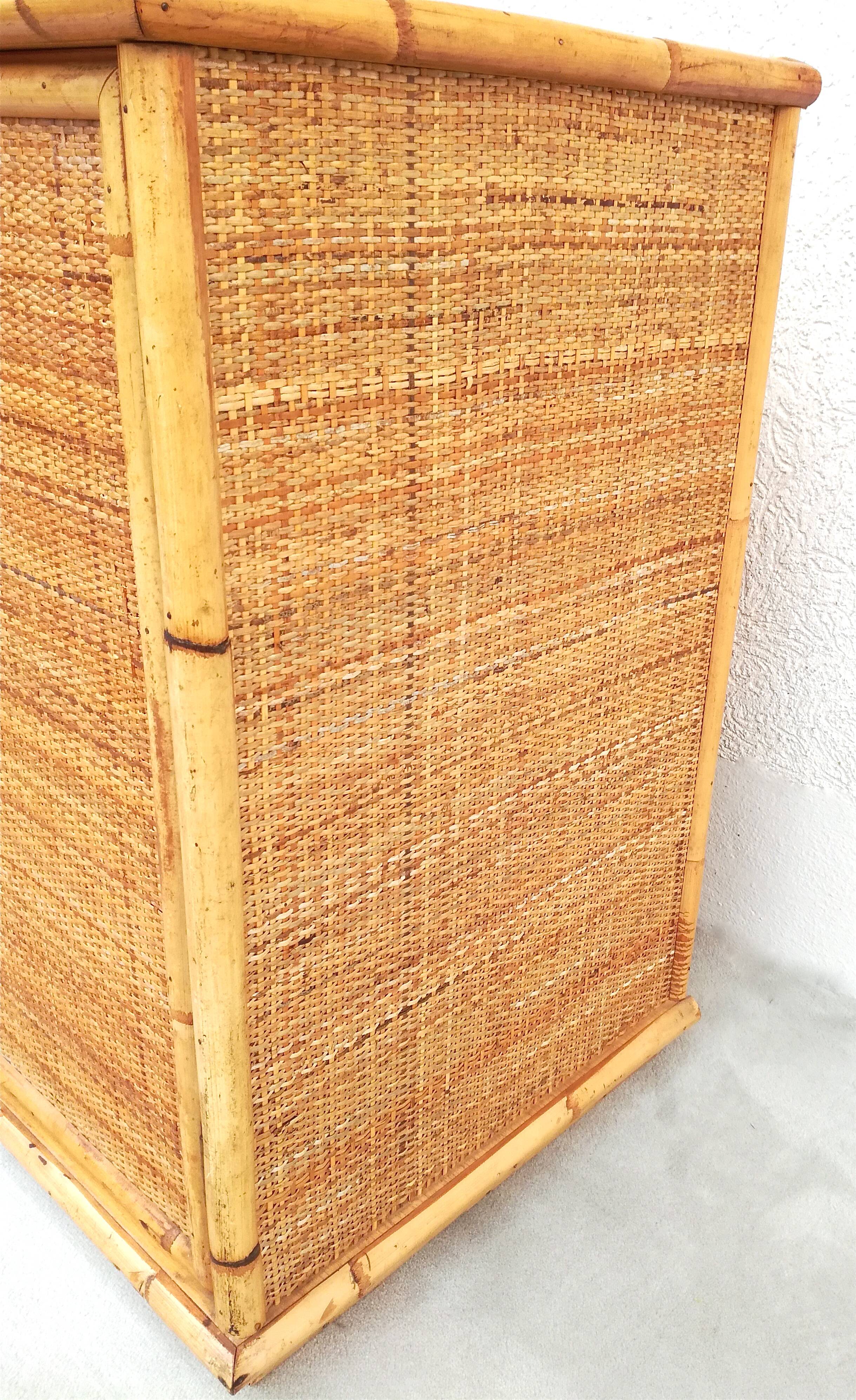 Wicker and bamboo buffet 1970