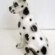 Large black and white ceramic dog (H 46 cm)