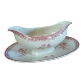 Antique sauce boat in ironstone Sarreguemines