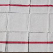 Lot de 5 torchons anciens à 2 litaux rouges lin et coton