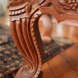 Vintage Vanity Desk, unique hand carved, Chiang Mai teak wood