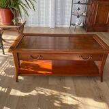 Rectangular mahogany coffee table with drawer