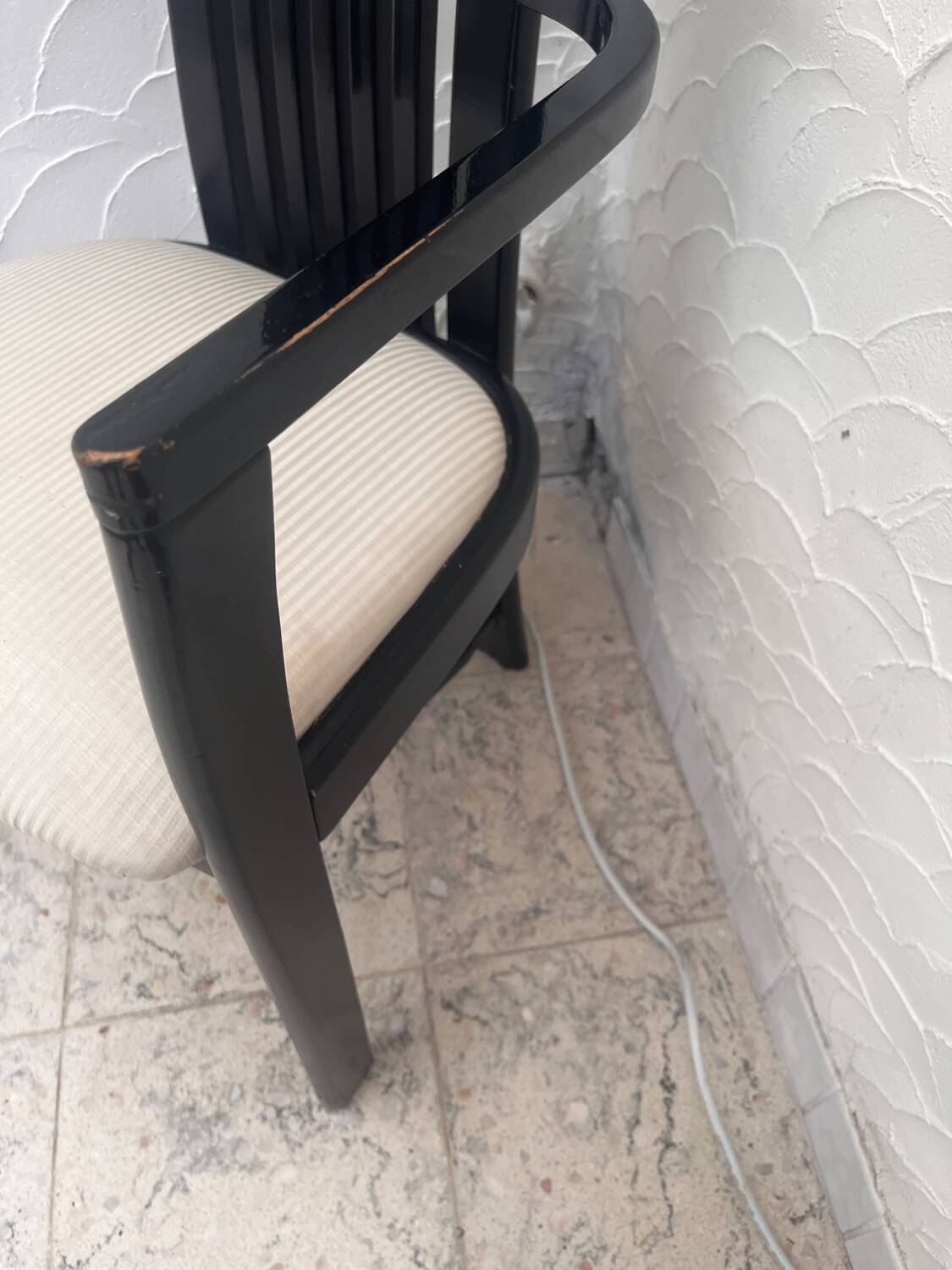 Black wooden designer chair