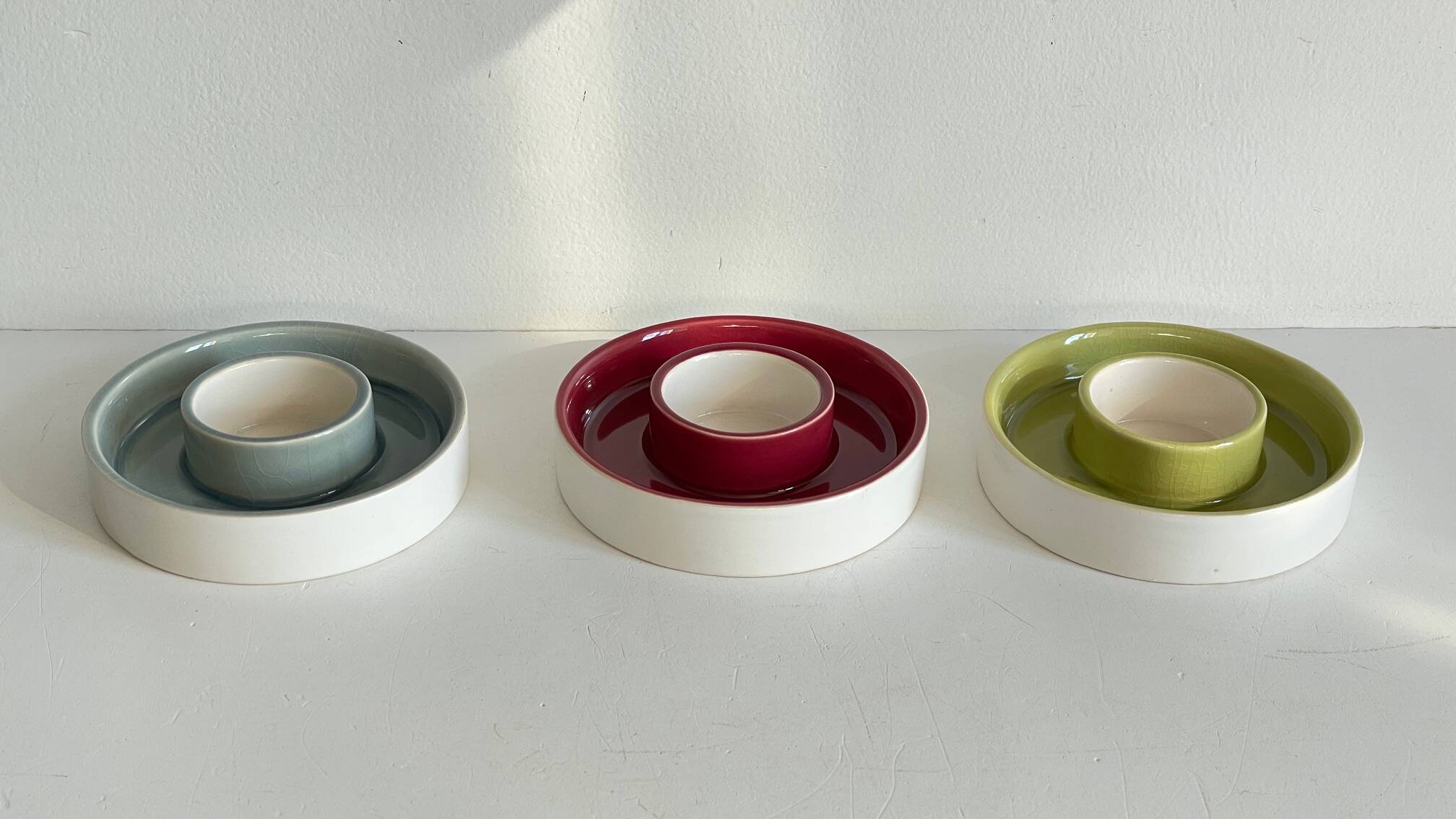 BOUGEOIRS Cracked Ceramic Candle Holder