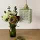 Vintage globe pendant light in green molded glass