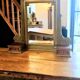 Antique bevelled mirror Farrow and Ball "Green Bancha"