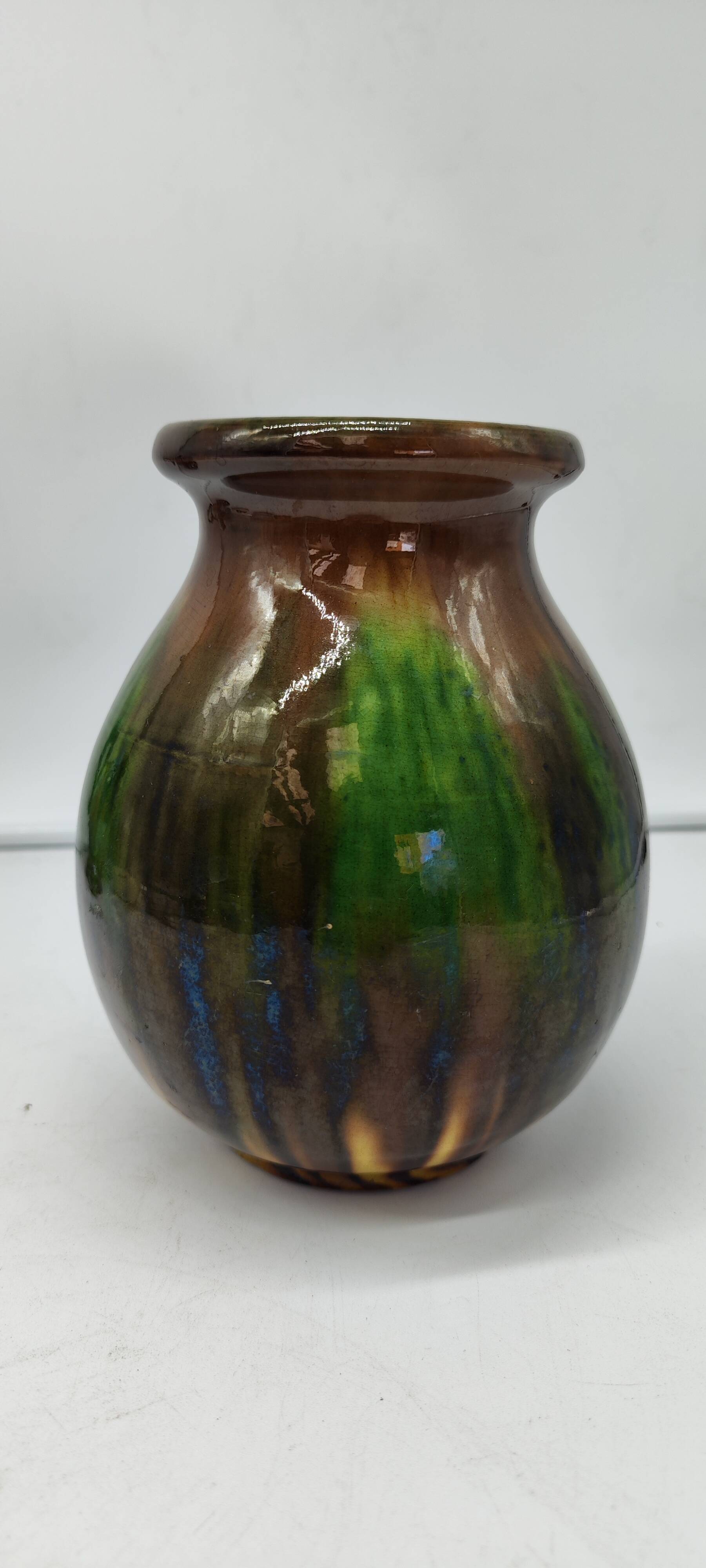 old Vallauris ceramic vase ceramist Calvas Blanchon h 19 cm