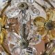 Lustre cage fleurs en verre