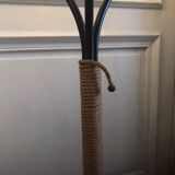 Metal and rope floor lamp and vintage opaline 50's