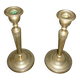Pair of antique gilded brass candlesticks