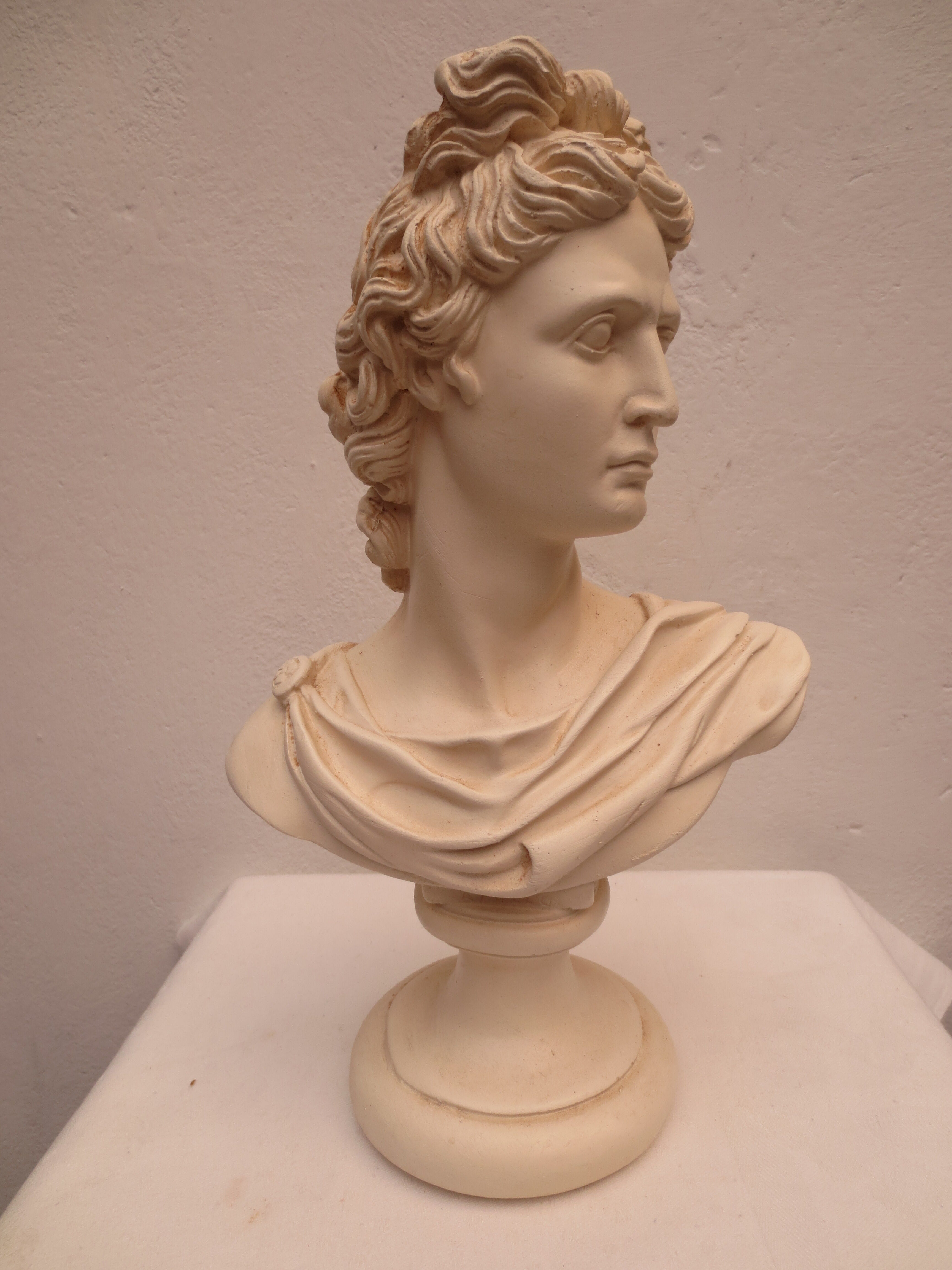 bust of antique subject on pedestal
