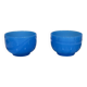 Paire de bols en opaline bleue 19ème