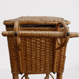 Bedside table tavailleuse wicker vintage