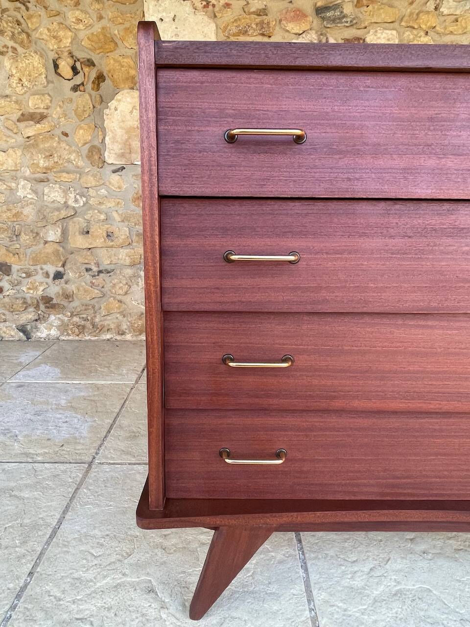 Vintage chest of drawers with 4 drawers, splayed legs circa 1960s
