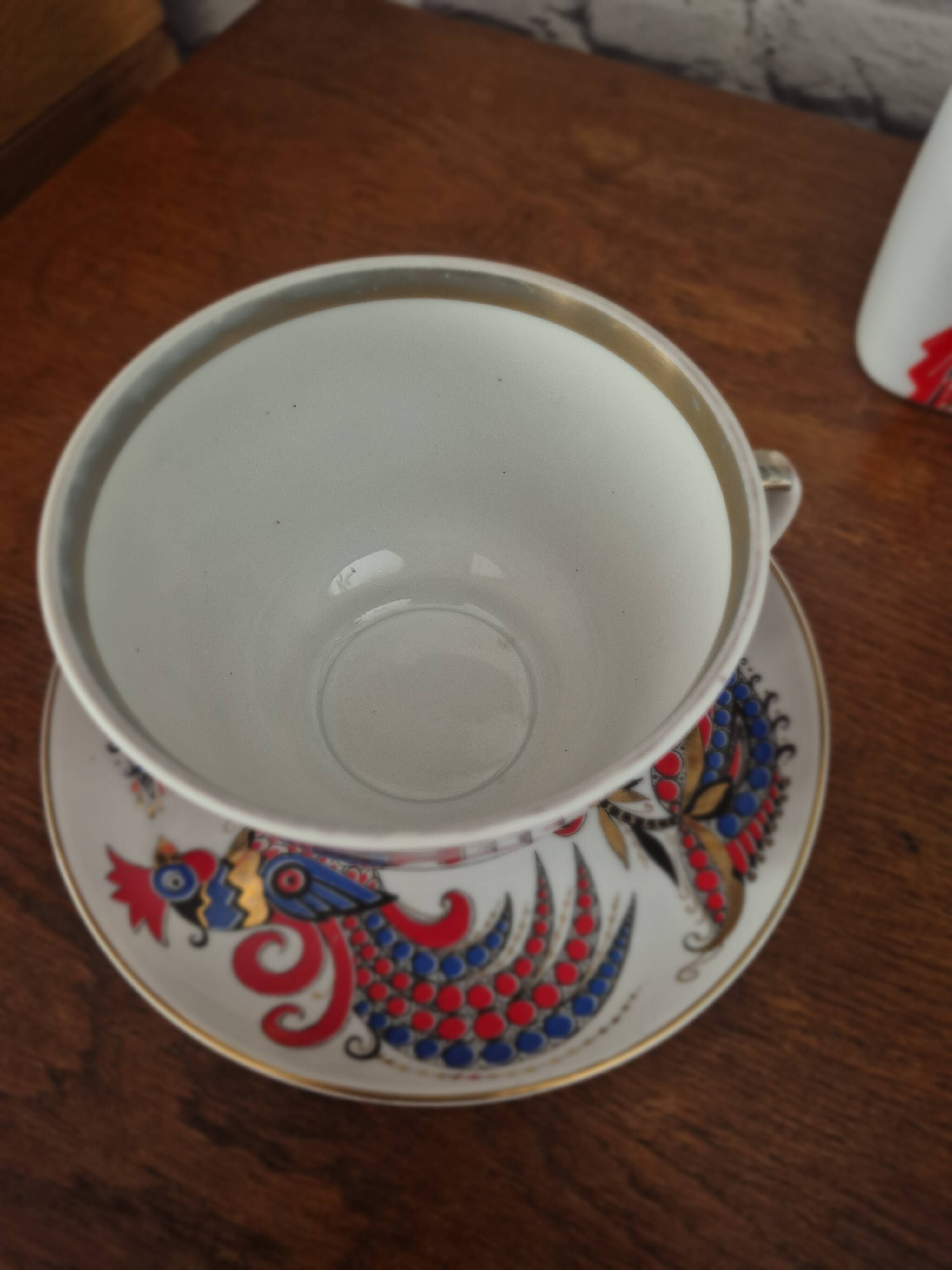 Vintage LMZ Lomonozov cup and saucer