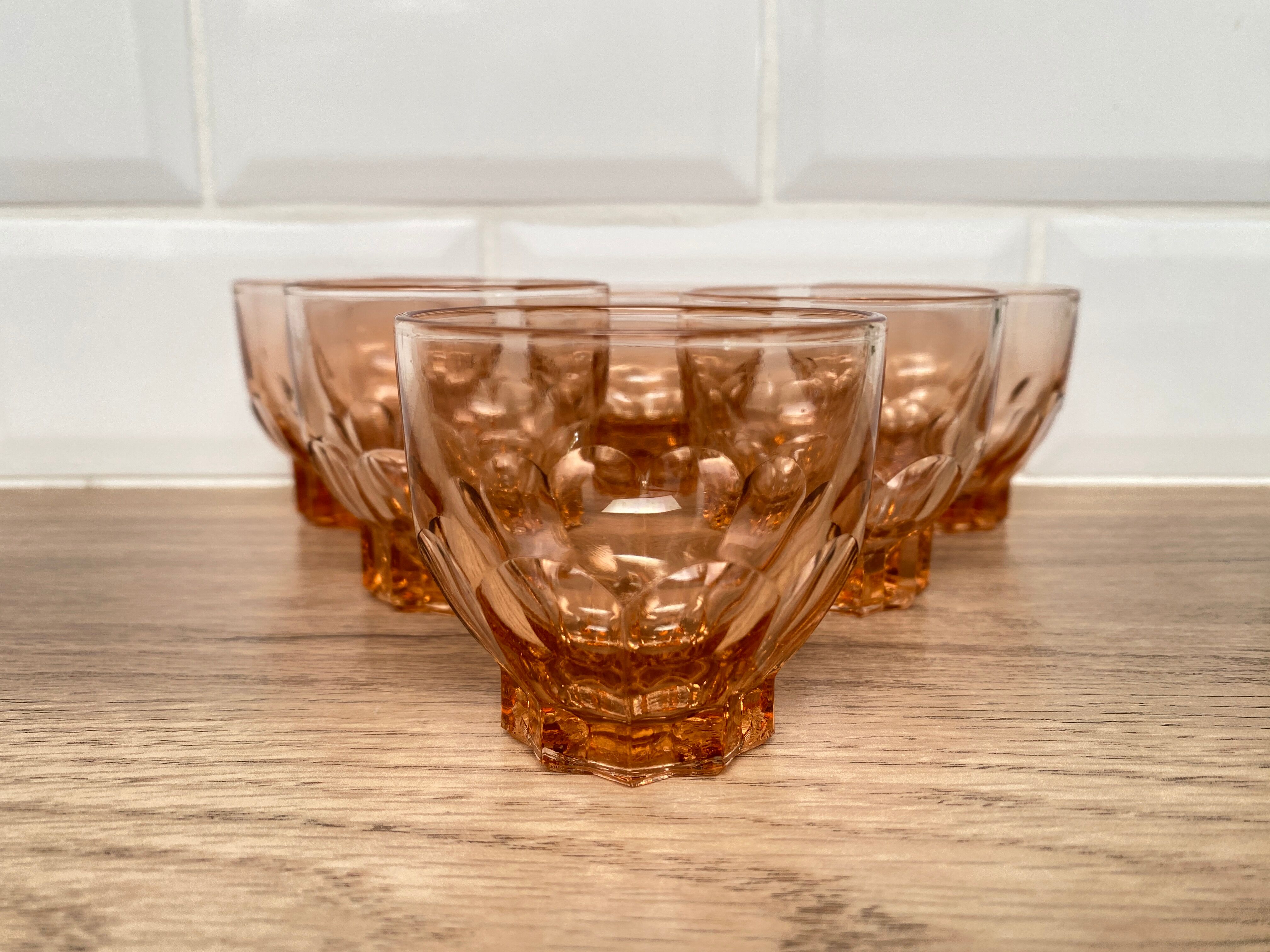 Set of 6 Luminarc pink star lenses