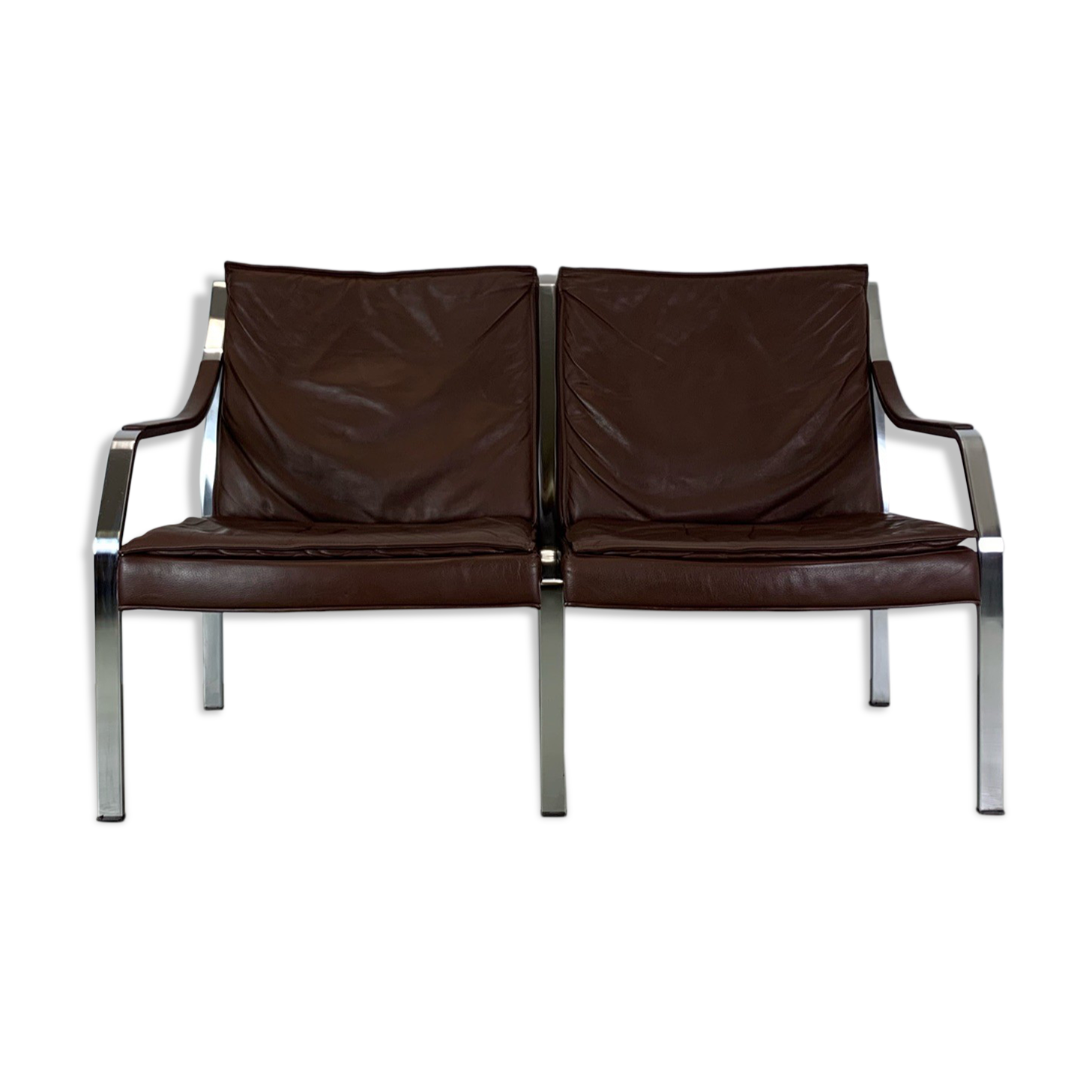 Canapé 2 places en cuir par Walter Knoll années 1970
