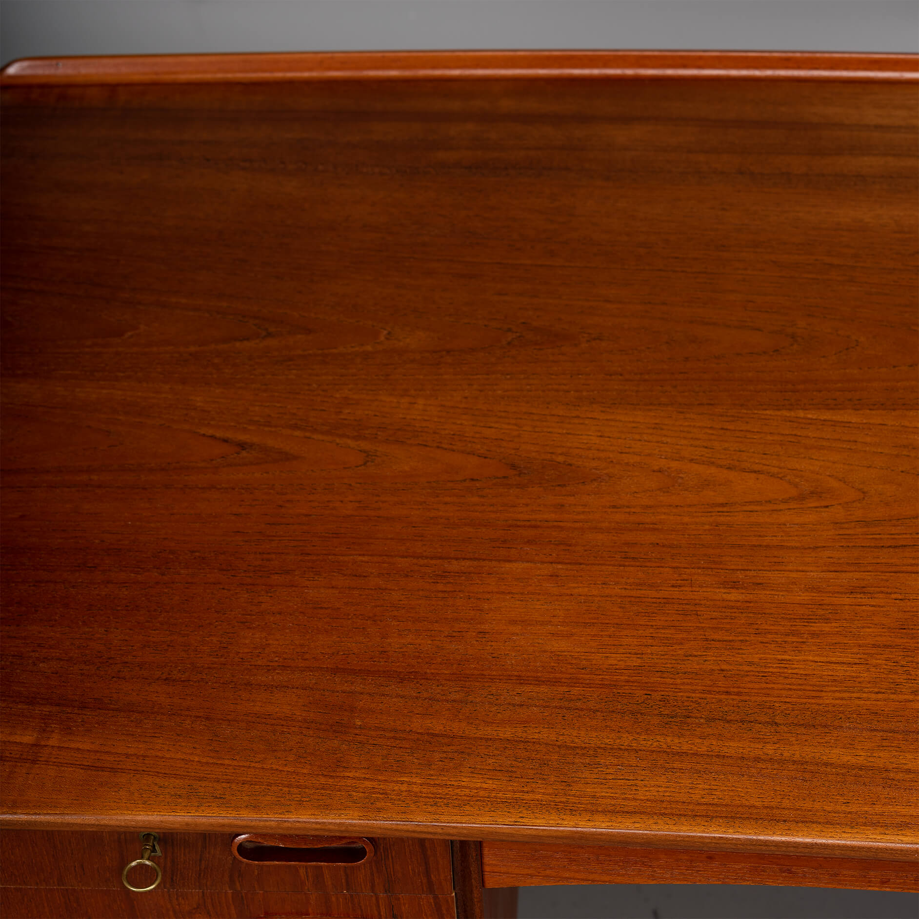 Danish vintage teak design desk by svend age madsen for hp hansen, 1960s