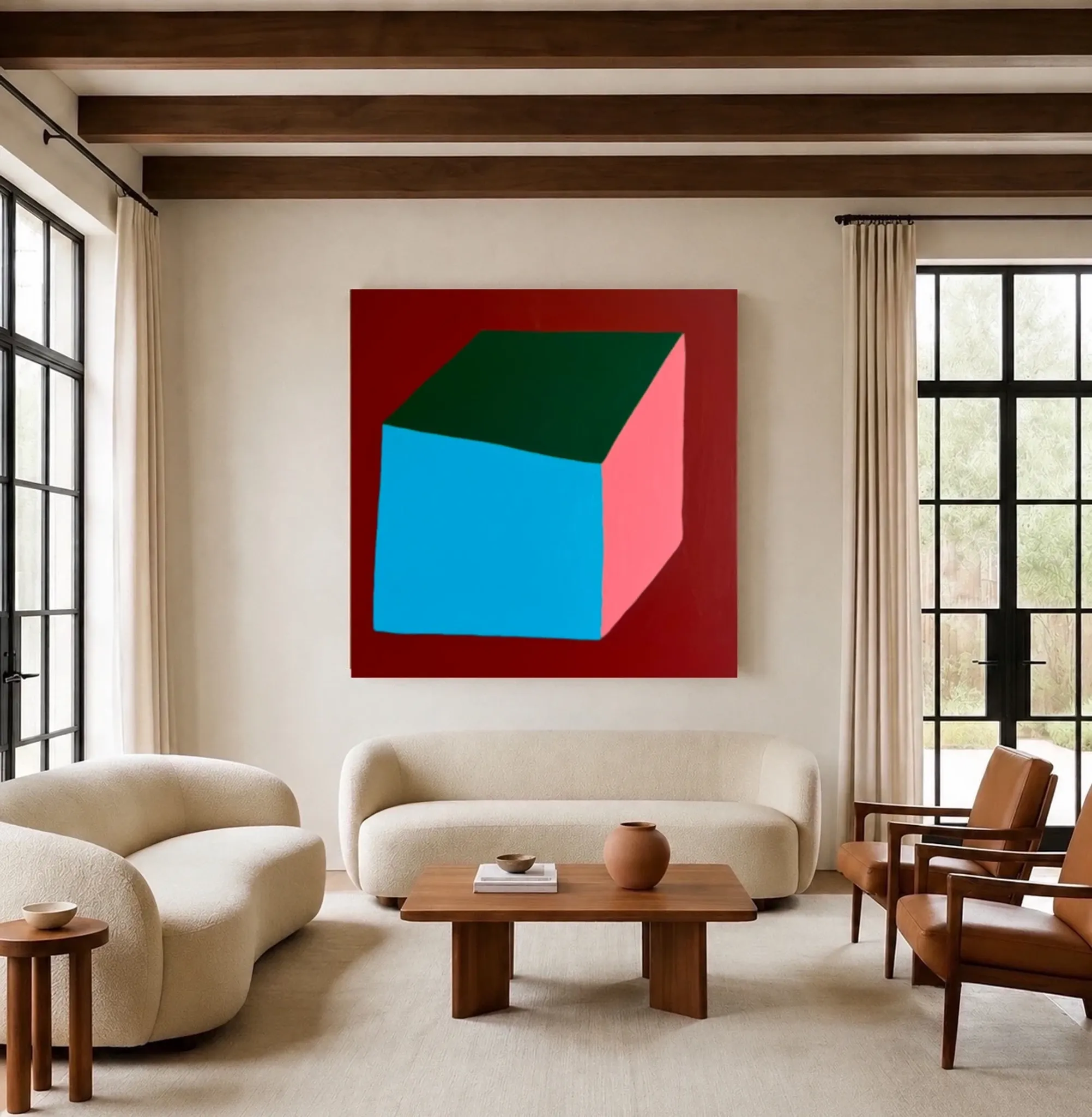 Contemporary canvas painting signed Bodasca "Volume n.1"
