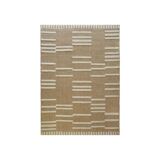 Beige jute rug with white relief 80x150 cm