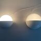 Round wall lights, small and large, in white metal by Bega, 1970s, Germany.