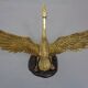 French Swan Coffee Table in Brass and Glass, 1960s