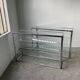 Pair of chrome and glass shelves from the 70s