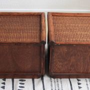 Maugrion rattan bedside tables