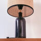 Lampe grès et rabane