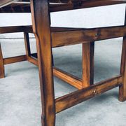Patinated Wood Garden Table, 1970s